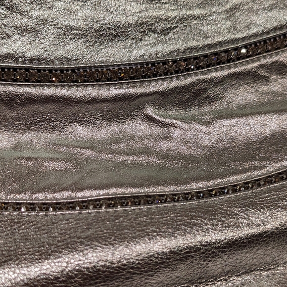 Vintage early '80's Dawli DAWLI Crossbody Silver Leather with inlaid stones - Picture 3 of 6